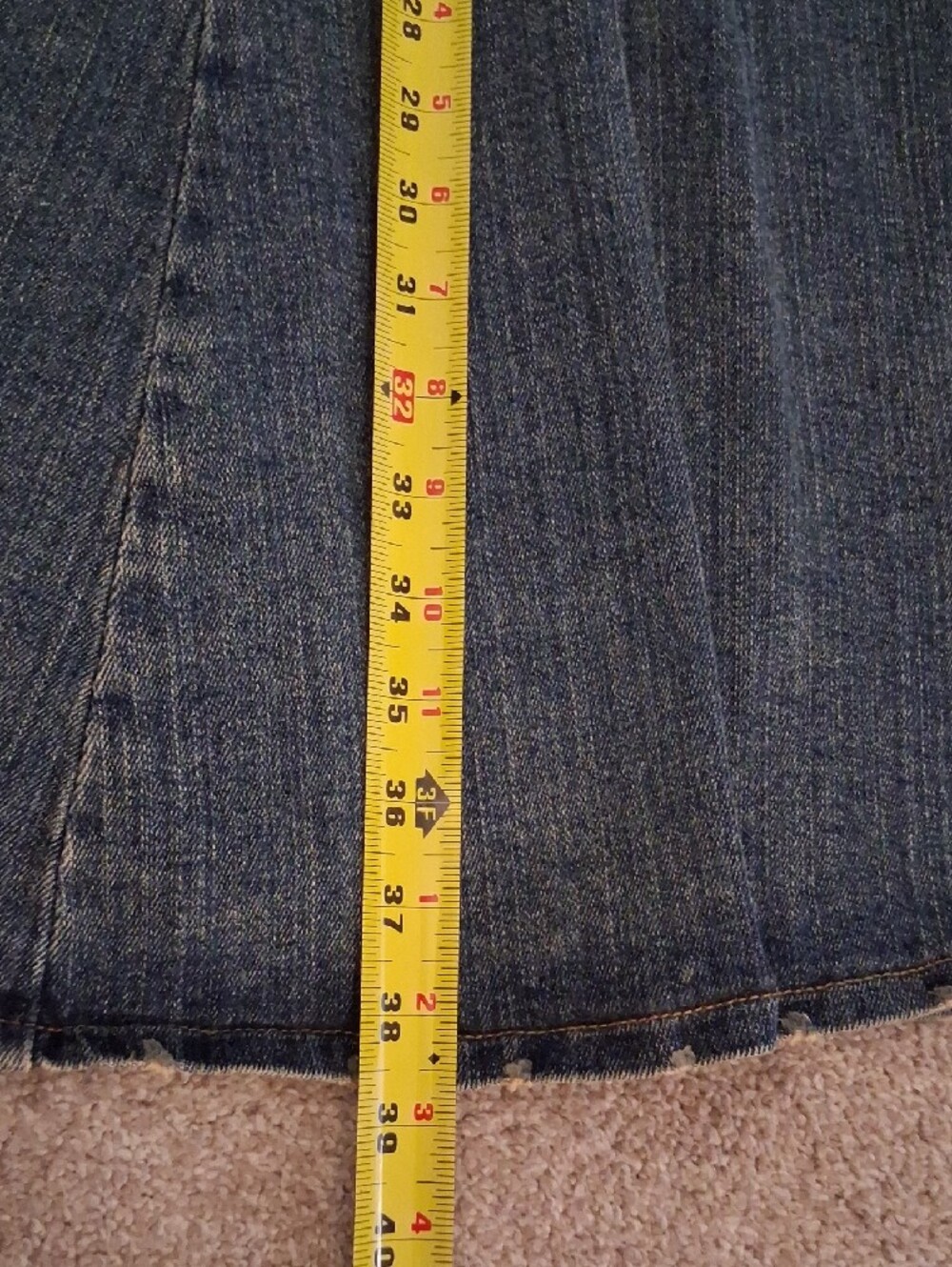 Bisou Bisou VTG Y2K Distressed Blue Denim WashSkirt. Boho ALine Mermaid Maxi 12 - Picture 13 of 13